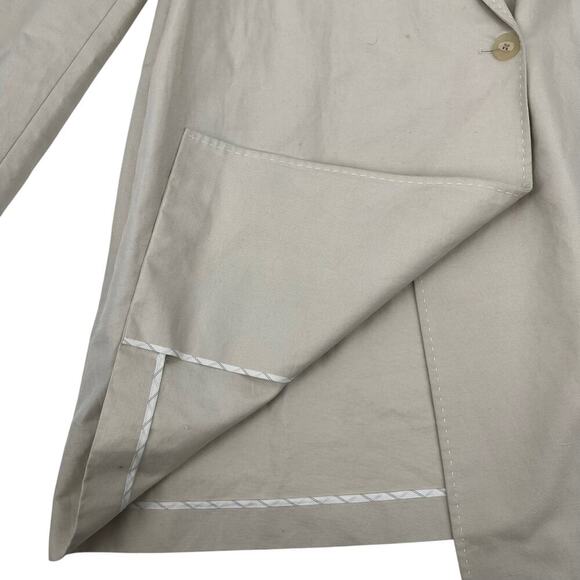 LAFAYETTE 148 NEW YORK One Button Blazer Jacket Beige Pockets Lightweight Sz XL - Picture 4 of 12